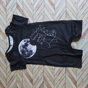 Baby Boy Dinosaur Moon Romper Black Short Sleeve One-Piece Space & Dino Jumpsui